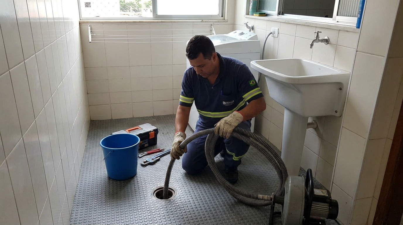 Desobstrução na Cozinha no Bosque, Marília‑SP